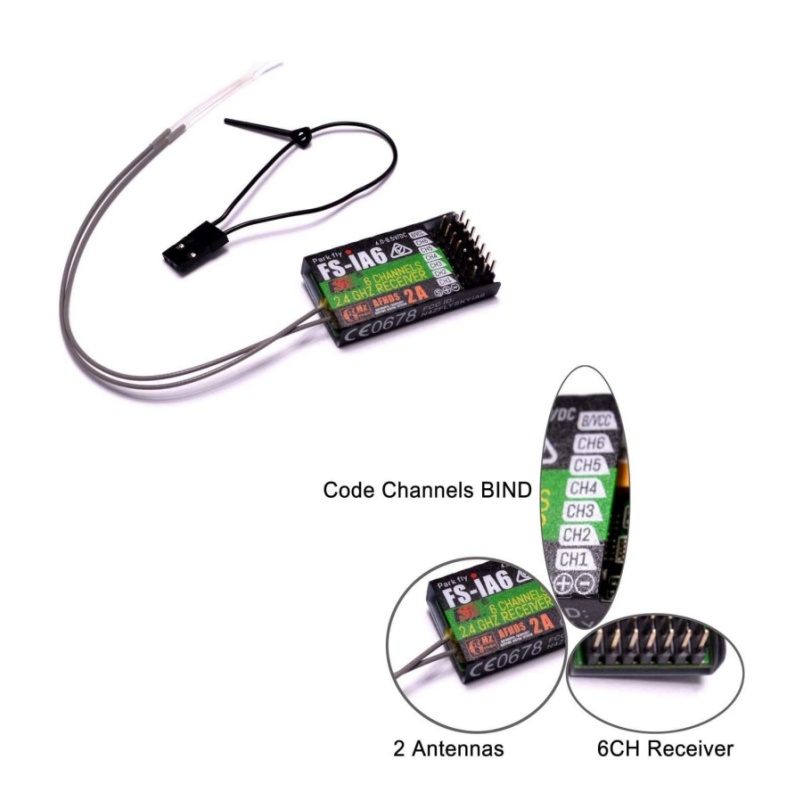Fpv Drone Battery - Flysky FS-IA6 Receptor 6CH Antena Dupla