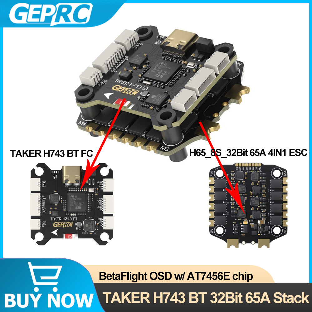 Geprc taker h743 bt 32bit 65a  - Fpv Drone Flight Controller avaliação e preço