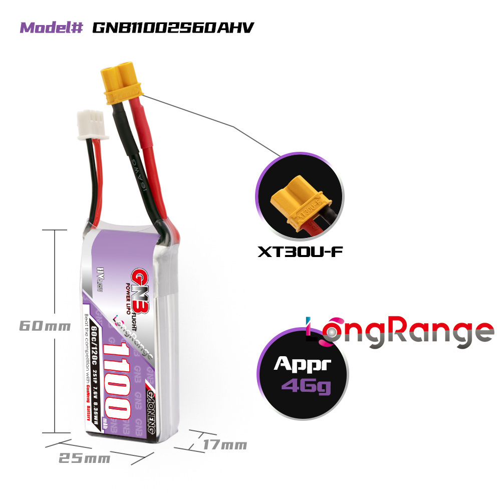 Gbn 1100mah 2S 3S 4S 6S 60c/12 - Fpv Drone Motor avaliação e preço