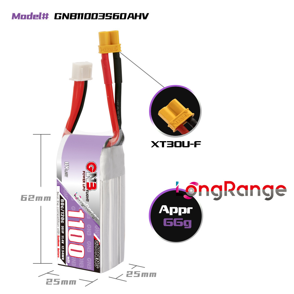 Gbn 1100mah 2S 3S 4S 6S 60c/12 - Fpv Drone Motor avaliação e preço